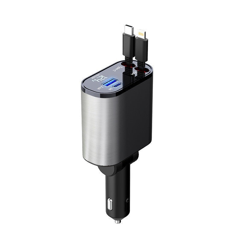 Super Fast Charging Car Charger:  USB And TYPE-C Adapter