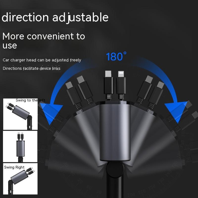 Super Fast Charging Car Charger:  USB And TYPE-C Adapter